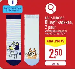 ALDI BBC studios bluey sokken aanbieding