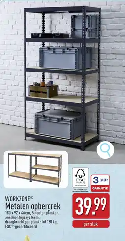 ALDI Workzone metalen opbergrek aanbieding