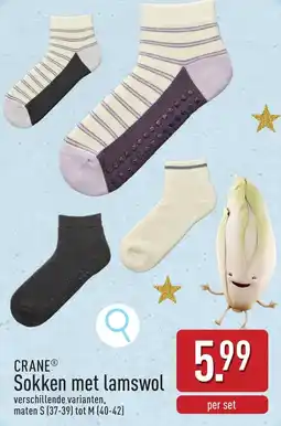 ALDI Crane sokken met lamswol aanbieding