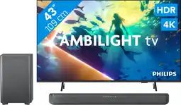 Coolblue Philips Ambilight 43 PUS8000 4K (2025) + Philips TAB5309 aanbieding