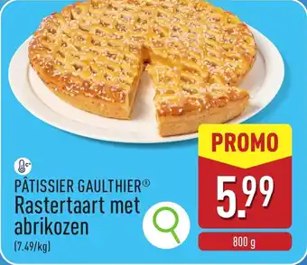 ALDI Pâtissier gaulthier rastertaart met abrikozen aanbieding