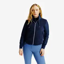 Decathlon Warme sweater met rits voor ruitersport dames 500 blauw zwart aanbieding