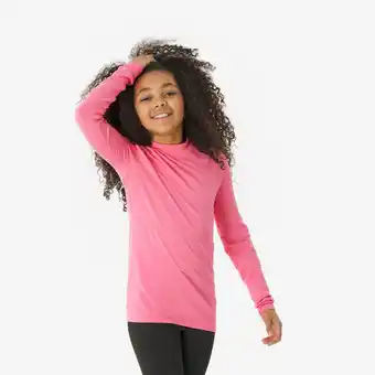 Decathlon Kinderthermoshirt voor skiën BL 500 naadloos roze aanbieding