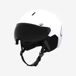 Decathlon Skihelm met vizier voor volwassenen PST 150 wit aanbieding
