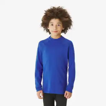 Decathlon Thermoshirt voor skiën kinderen BL 500 seamless blauw aanbieding