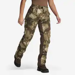 Decathlon Geluidloze ademende camouflagebroek voor de jacht dames 500 aanbieding