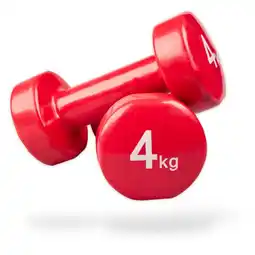 Decathlon Vinyl Dumbbells set per 2 stuks - 0,5 / 1 / 2 / 3 / 4 / 5 kg - rood aanbieding