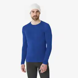Decathlon Warm en ademend herenthermoshirt voor skiën BL 500 naadloos blauw aanbieding