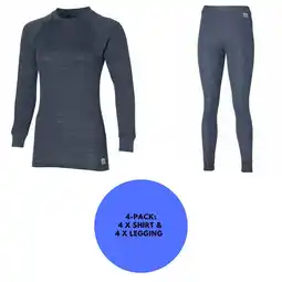 Decathlon Thermobroek/shirt dames - Set Antraciet - 4 x broek/shirt - 4-Pack aanbieding
