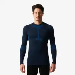 Decathlon Warm thermoshirt voor skiën heren BL500 soft naadloos zwart blauw aanbieding