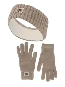 Decathlon Dames Winter Thermo Set - Hoofband + Handschoenen - Beige aanbieding