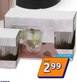 Action Dubbelwandige glazen 2 X 260 ML aanbieding