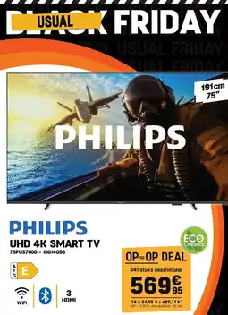 Electro Depot Philips UHD 4K SMART TV 75PUS7000 aanbieding