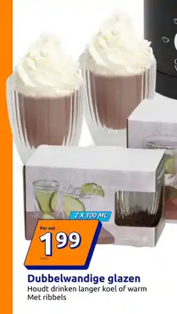 Action Dubbelwandige glazen aanbieding