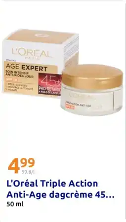 Action L'Oréal Triple Action Anti-Age dagcrème 45+ Pro-Retinol aanbieding