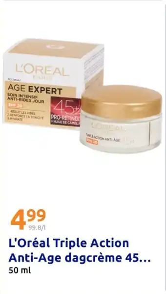 Action L'Oréal Triple Action Anti-Age dagcrème 45+ Pro-Retinol aanbieding