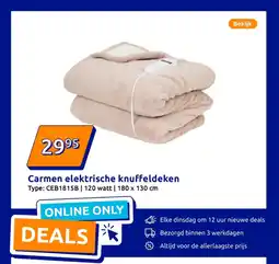 Action Carmen elektrische knuffeldeken aanbieding