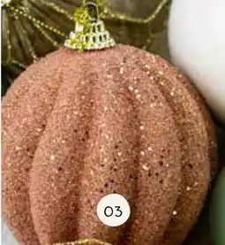 Horta Bruine Foam Kerstbal Me03 Ribbelstructuur en Glitteraccent 08 aanbieding