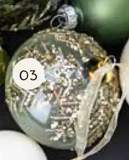 Horta Transparante Glazen Kerstbal Met Gouden Decoratie aanbieding