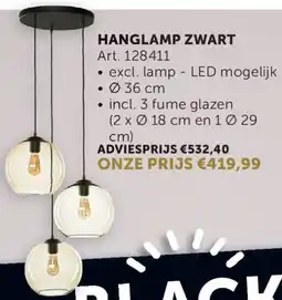 Zelfbouwmarkt Hanglamp Zwart aanbieding