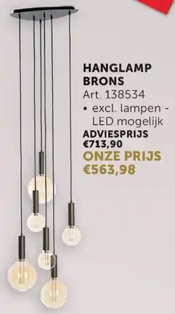 Zelfbouwmarkt Hanglamp Brons aanbieding
