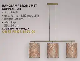 Zelfbouwmarkt Hanglamp Brons met Kappen Ruit aanbieding