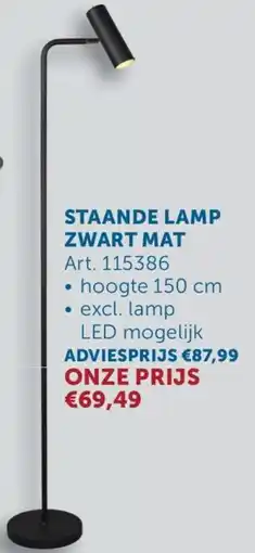 Zelfbouwmarkt Staande Lamp Zwart Mat aanbieding