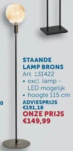 Zelfbouwmarkt Staande Lamp Brons aanbieding