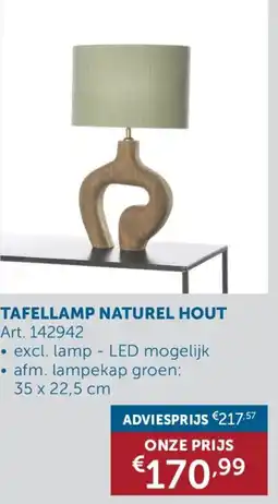Zelfbouwmarkt Tafellamp Naturel Hout aanbieding