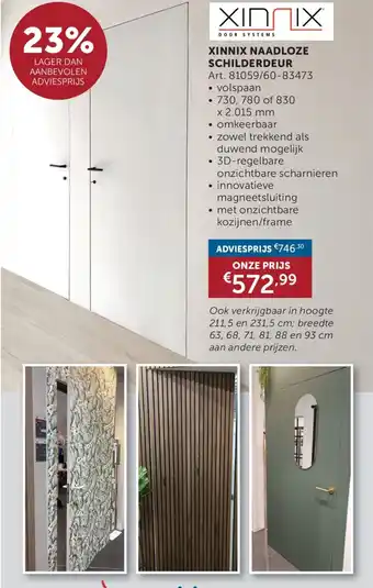 Zelfbouwmarkt Xinnix Naadloze Schilderdeur aanbieding