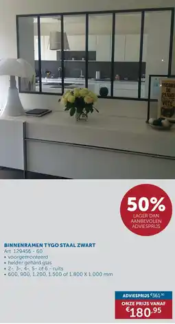 Zelfbouwmarkt Binnenramen tygo staal zwart aanbieding