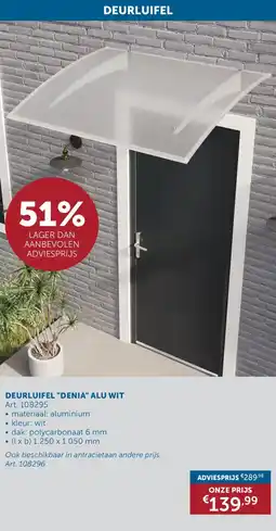 Zelfbouwmarkt Deurluifel Denia Alu Wit aanbieding