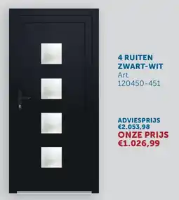 Zelfbouwmarkt 4 Ruiten Zwart Wit aanbieding