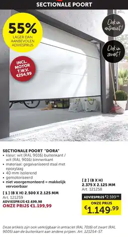 Zelfbouwmarkt Sectionale Poort Dora aanbieding