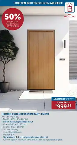 Zelfbouwmarkt Houten Buitendeuren Meranti Duero aanbieding