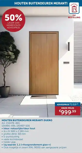 Zelfbouwmarkt Houten Buitendeuren Meranti Duero aanbieding