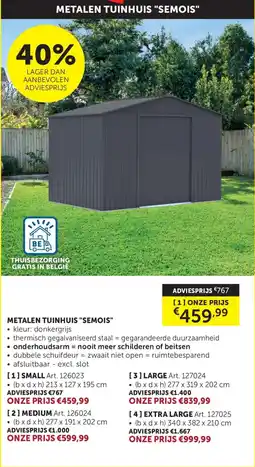 Zelfbouwmarkt Metalen Tuinhuis Semois aanbieding