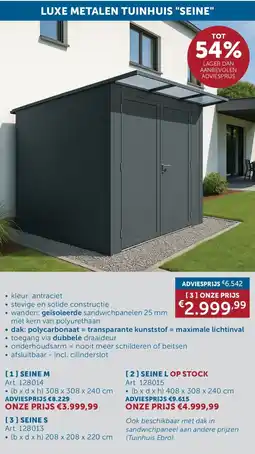 Zelfbouwmarkt Luxe Metalen Tuinhuis Seine aanbieding