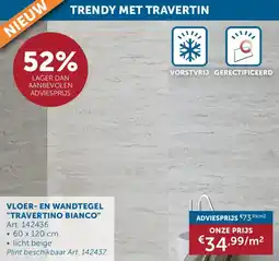 Zelfbouwmarkt Vloer en Wandtegel Travertino Bianco aanbieding