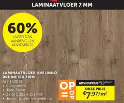 Zelfbouwmarkt Laminaatvloer Avelinno Bruine Eik 7 mm aanbieding