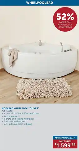 Zelfbouwmarkt Hoekbad Whirlpool Oliver aanbieding