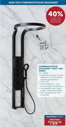 Zelfbouwmarkt Thermostatische Doucheset Vicky Mat Zwart aanbieding
