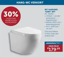 Zelfbouwmarkt Wc Hangend Gary Wit aanbieding