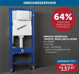 Zelfbouwmarkt Inbouw Reservoir Duofix Basic Delta Up100 aanbieding