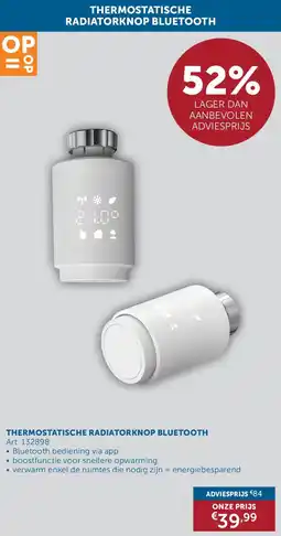 Zelfbouwmarkt Thermostatische Radiatorknop Bluetooth aanbieding
