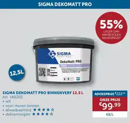 Zelfbouwmarkt Sigma Dekomatt Pro Binnenverf aanbieding