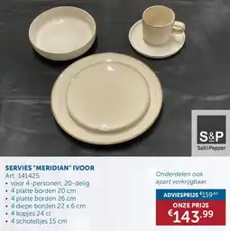 Zelfbouwmarkt Servies Meridian Ivoor aanbieding