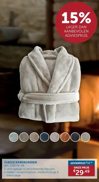 Zelfbouwmarkt Fleece Kamerjassen aanbieding