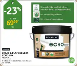 Brico Renaulac Muur & Plafondverf Echo Bio aanbieding
