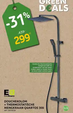 Brico EsseBagno Douchekolom + Thermostatische Mengkraan Quartos 300 aanbieding